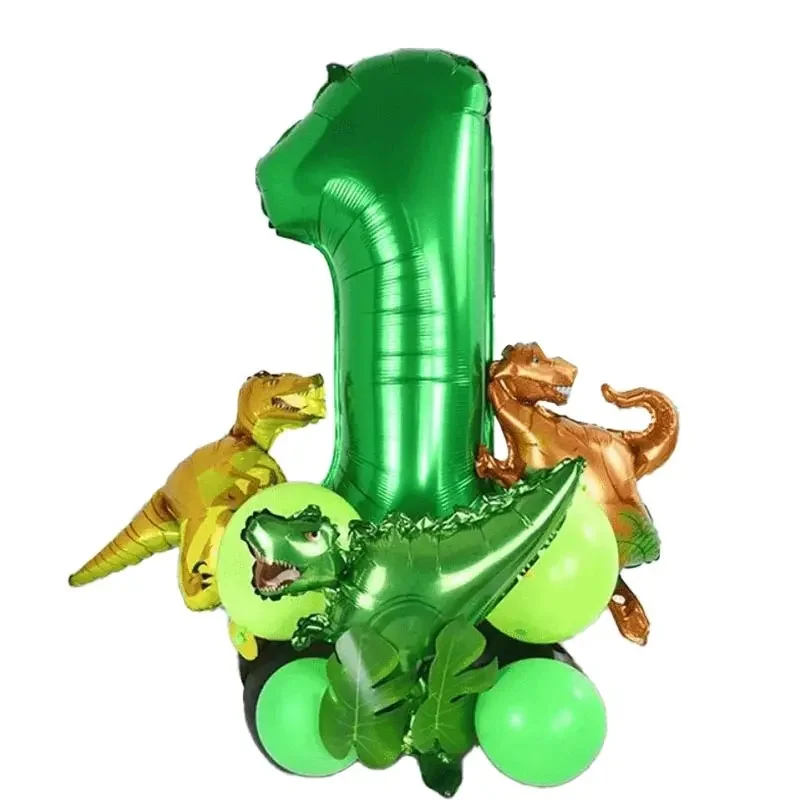 Dinosaurier-Luftballons, Partydekorationen, grüne Zahlen, Ballon-Set, Cartoon-Tier-Dinosaurier-Thema, Geburtstagsdekoration, Zubehör für Kinder – Detail 21
