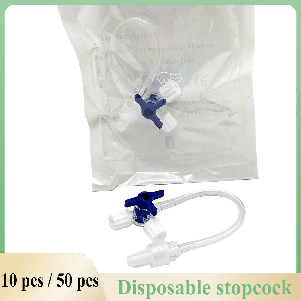 Pet Use Disposable Medical Three-way Stopcock Extension 10cm Tube Iv Injection Luer Valve Connections 2PCS/5PCS disposable infusion needle disposable artificial insemination tube pet nasogastric feeding tube