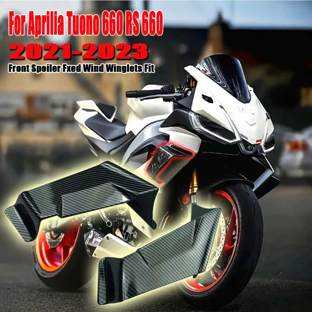 2023 RS660 Motorcycle Winglet Aerodynamic Wing Kit Spoilers For Aprilia  Tuono 660 Front Spoiler Fxed Wind Winglets Fit 2021 2022