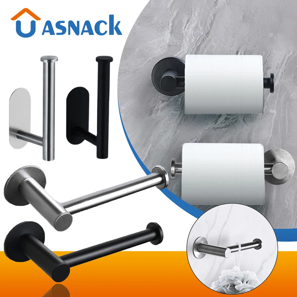 Toilet paper holder Wall Mounted Toilet Paper Holder Towel Holder for Kitchen Stainless Steel Cabinet Paper Roll Storage Hanger Bathroom Accessories paper towel holder toilet roll holder