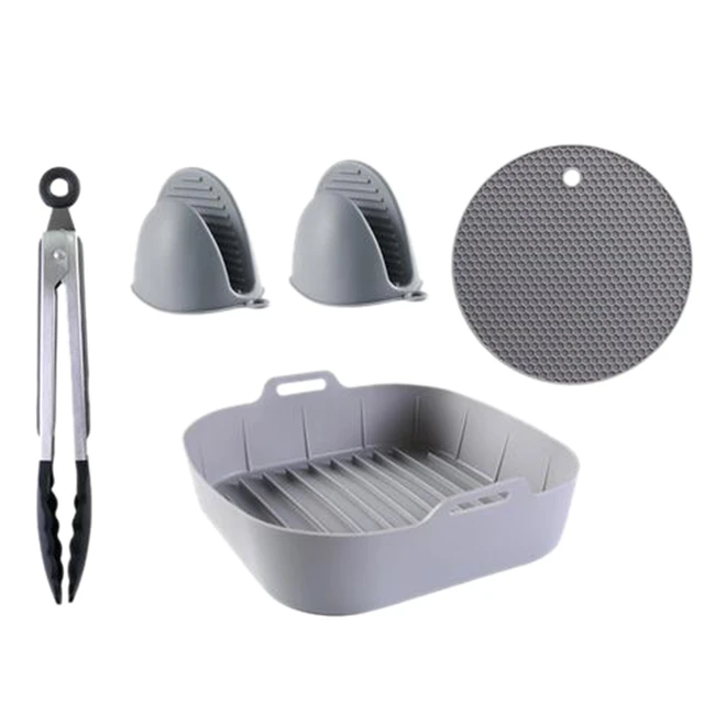 Baking High Temperature Silicone Air Fryer Accessories Multifunctional Oven  Silicone Insulated Baking Sheet Air Fryers Pan - AliExpress