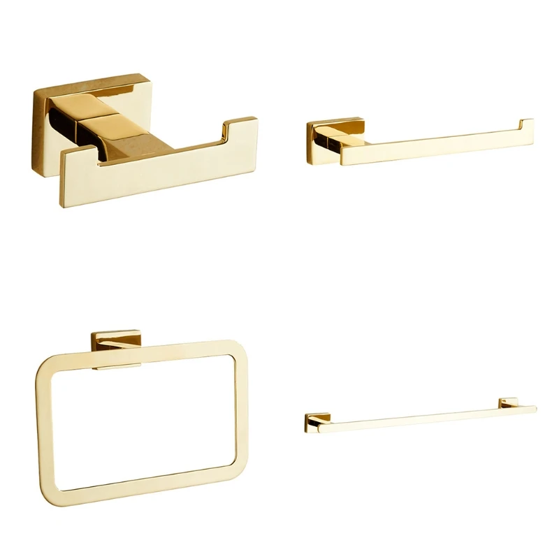 

Gold Bathroom Accessories Wall Mount Shelf Toilet Bath Hardware Paper Holder
