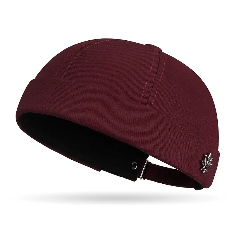 Four Seasons Beanie Hüte Herren Baseball Cap Lässige Mode Ahornblatt Metallkappe Gebogene Krempe Bowler Sonnenhut Outdoor Hut – Detail 9