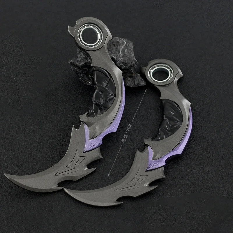 Valorant Weapon 16cm Melee Reaver 2.0 Karambit Knife Metal Game Peripheral Samurai Sword Alloy Model Keychain Kid Gift Toys