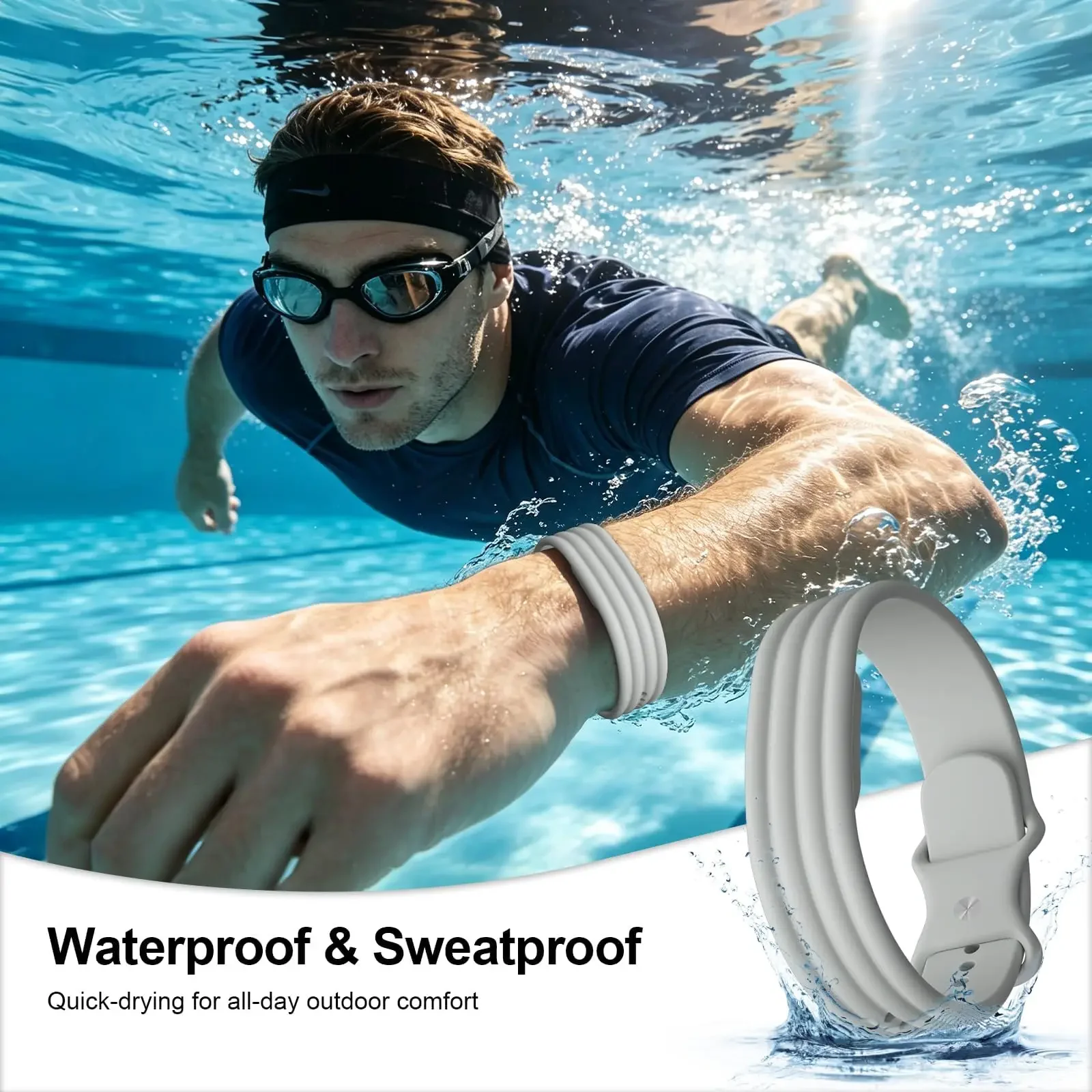 Premium Silicone Fitness Tracker Band - Breathable Replacement Strap in Assorted Colors