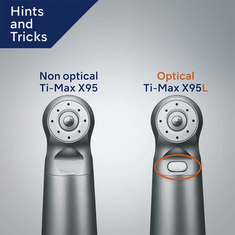 Nsk Pulsante Contrangolo Dentale Manipolo 1:5 Aumentare La Velocità Manipolo Mini Testa Ti Max X95L Spruzzo D'Acqua Interno Anello Rosso
