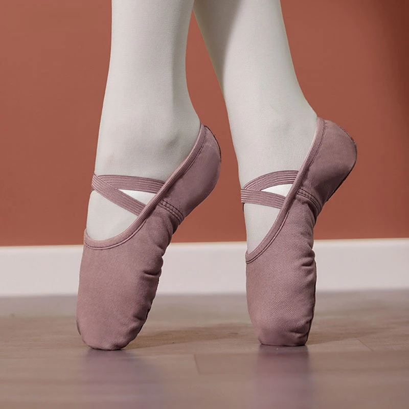 

Canvas Ballet Dance Shoes Morandi Color Flat Sole Belly Yoga Teacher Gymnastic Professional Dancing Shoes for Girls Woman