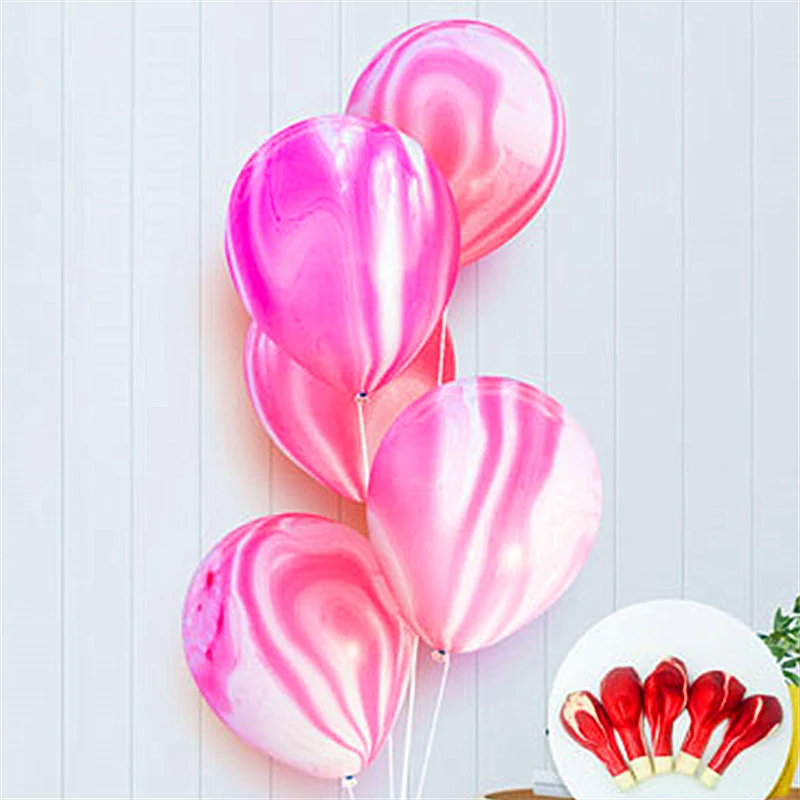 Colorful Agate Marble Latex Balloons - 12 Inch Party Decorations for Weddings, Birthdays, and Baby Showers