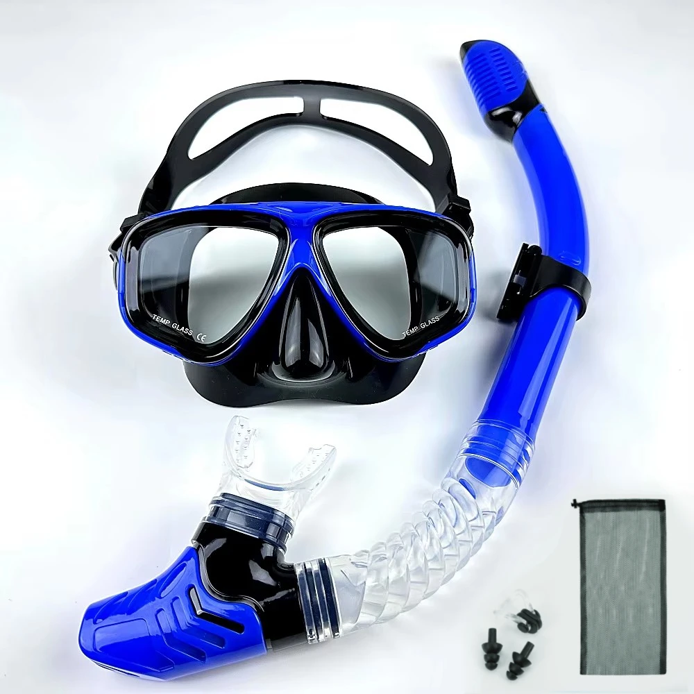 Dual Lens Snorkeling Mask with Breathing Tube Adult 18+ Years Silicone Skirt Scuba Diving Goggles Set Free Nose Clip Included snorkeling diving mask diving mask diving goggles snorkel set