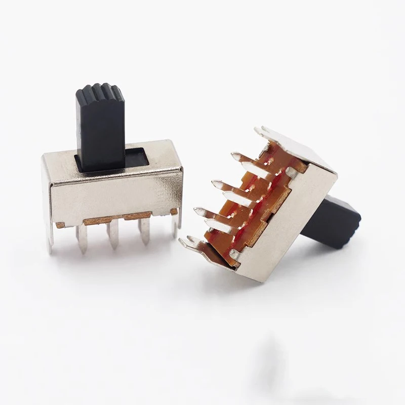5pcs/lot SS-22F08 2-speed vertical toggle switch 6-pin straight handle sliding switch 2-speed toy power supply sliding