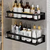 Black Space Aluminum  Toilet Rack Wall-mounted Bathroom Shelves  Changing Basket Set For Kitchen Accessories 2