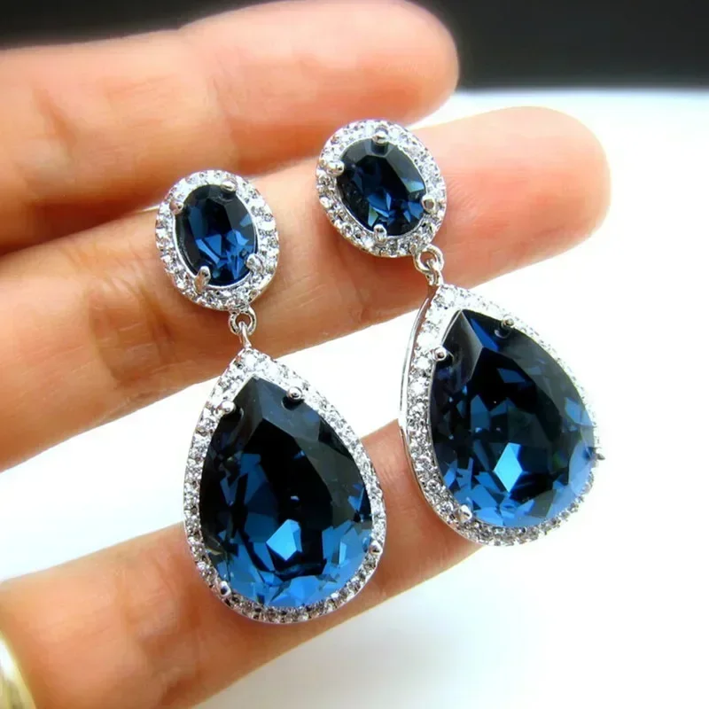Bridal Earrings Royal Blue Dangle Earrings Earrings Royal Blue