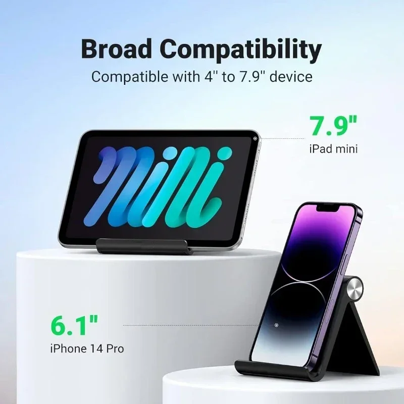 Cell Phone Stand for Desk Phone Holder Foldable Portable Adjustable for iPhone 15 14 13 Pro Max, iPhone 12 11 Plus SE XS XR 8 7