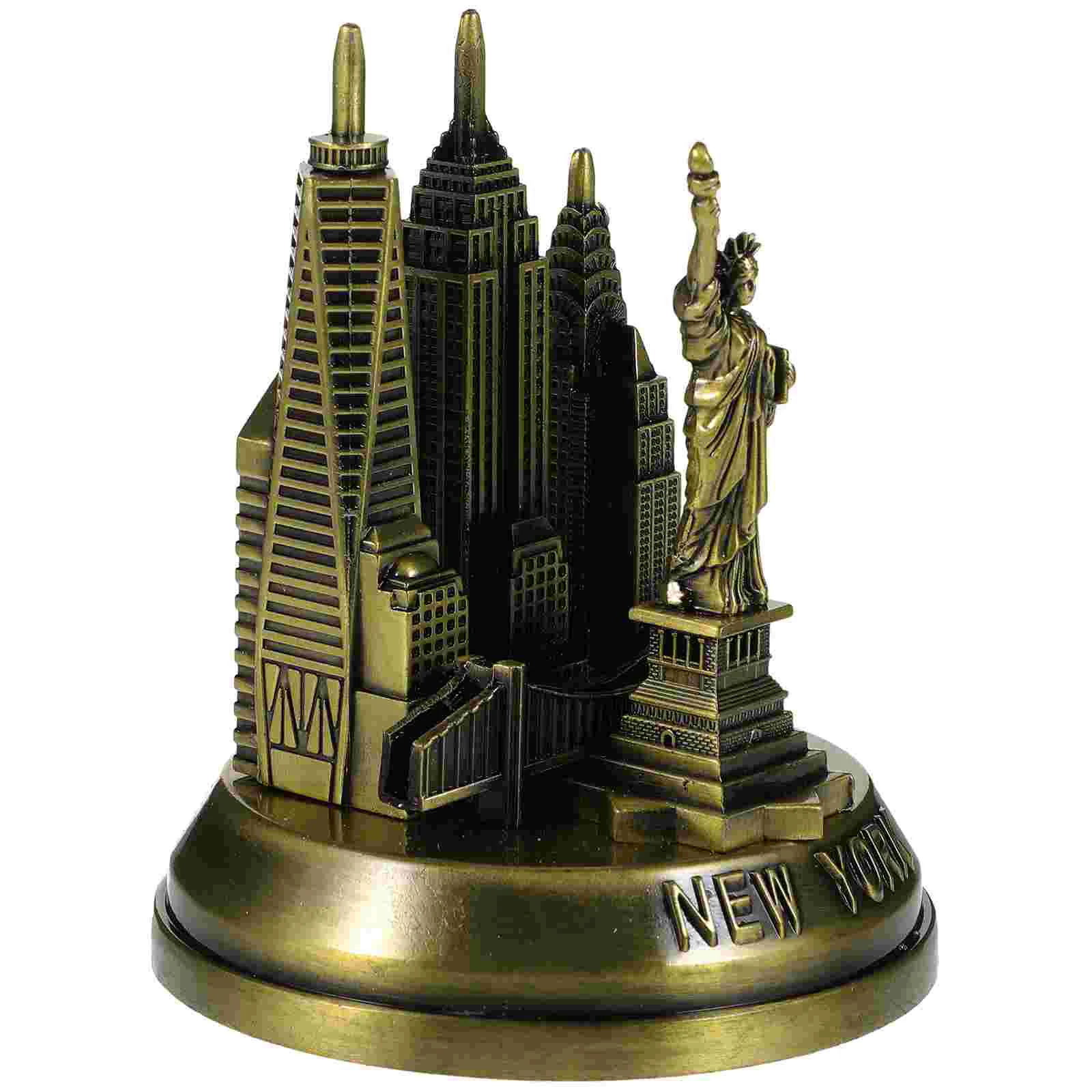 

New York Metal Landmark Statue Retro Souvenir Model Office Home Desktop Decoration