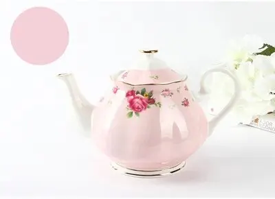 

1000ML, Real Bone China Tea Pot, Creative Floral Elegant Painting, Teapot Ceramic for Serving, Coffee Kettle for Household Gift