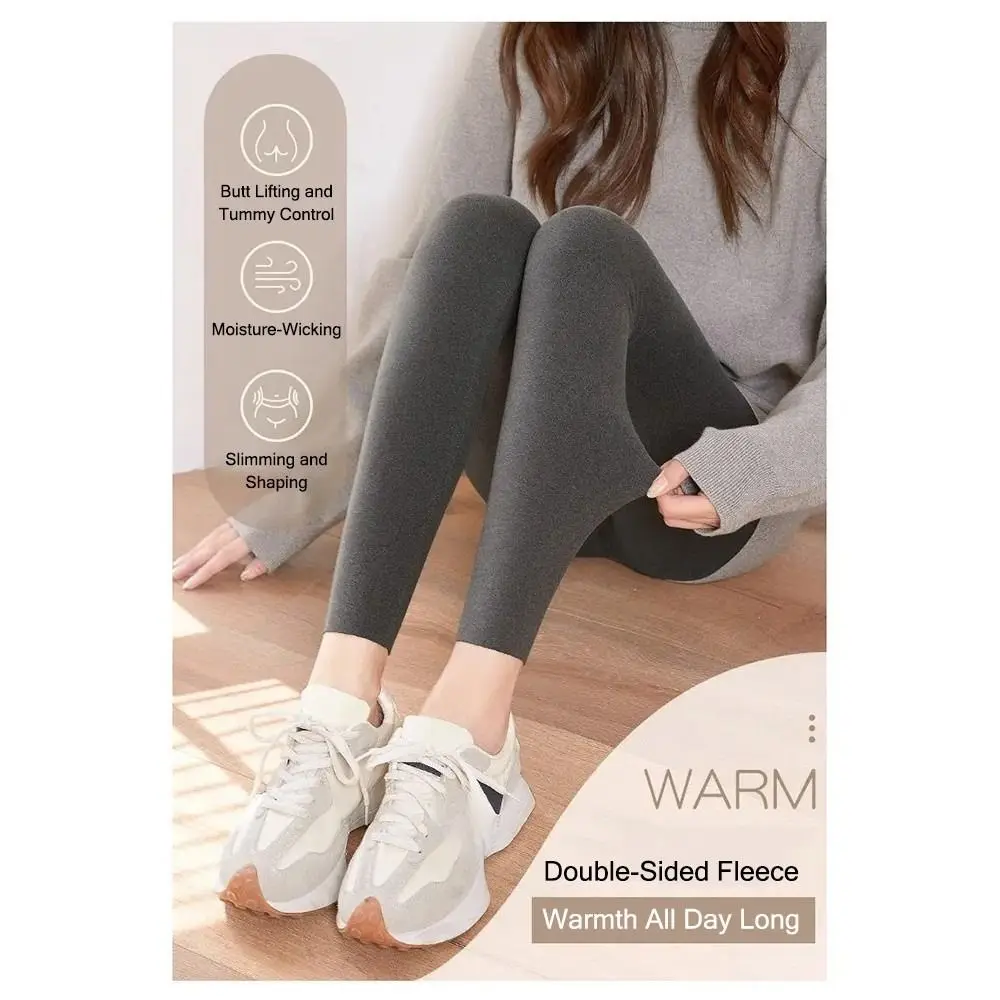 Herbst-Winter de Rong Stoff Damen Thermo hose hoch taillierte nahtlose elastische Leggings abnehmen Winter unterwäsche für Frauen – Detail 7