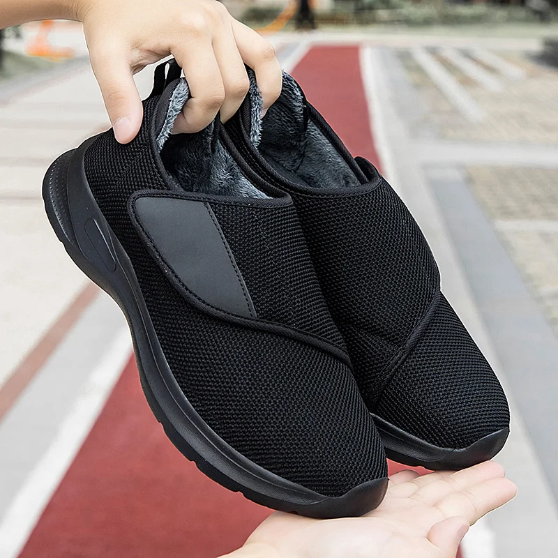 MenWarmBootsWinterVelvetWideFeetSwollenCottonShoesMenEversionAdjustingSoftComfortableDiabeticShoes-AliExpress