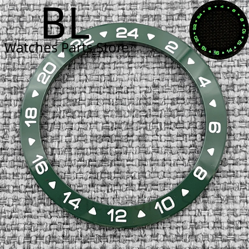 Ceramic Multi-Color GMT Watch Bezel with Green Luminous