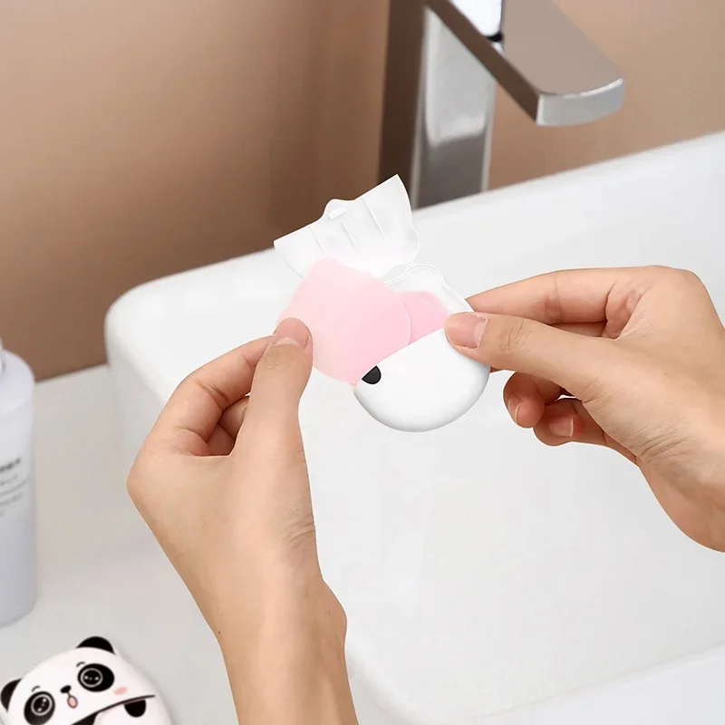 Disposable Soap Paper Panda Portable Hand Washing Bath Soap Paper Travel Fragrance Foam Disinfection Body Cleanser disposable soap paper