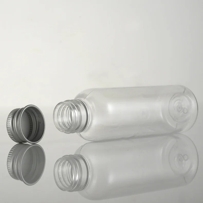 Clear Plastic Bottle With Aluminium Screw Cap Small Jars Cosmetic Container Travel Kit Empty Refillable Bottles Jar 5/10/20/30ml refillable bottle cosmetic sample container