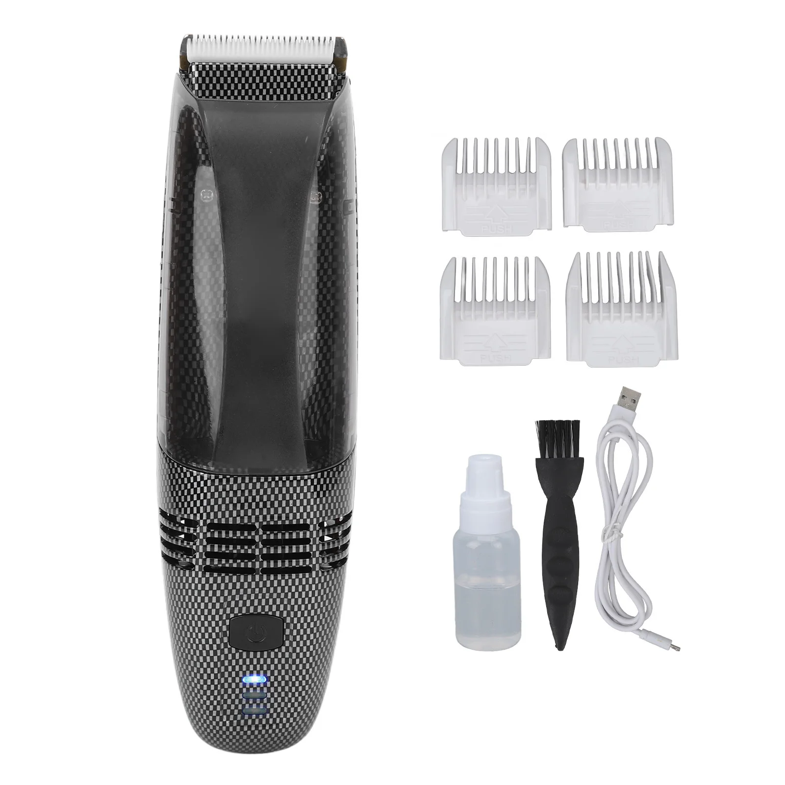 Men Hair Groomer Hair Trimmer USB Charging  Automatic Hair Suction Electric Hair Clipper with 4 Combs for Men Home