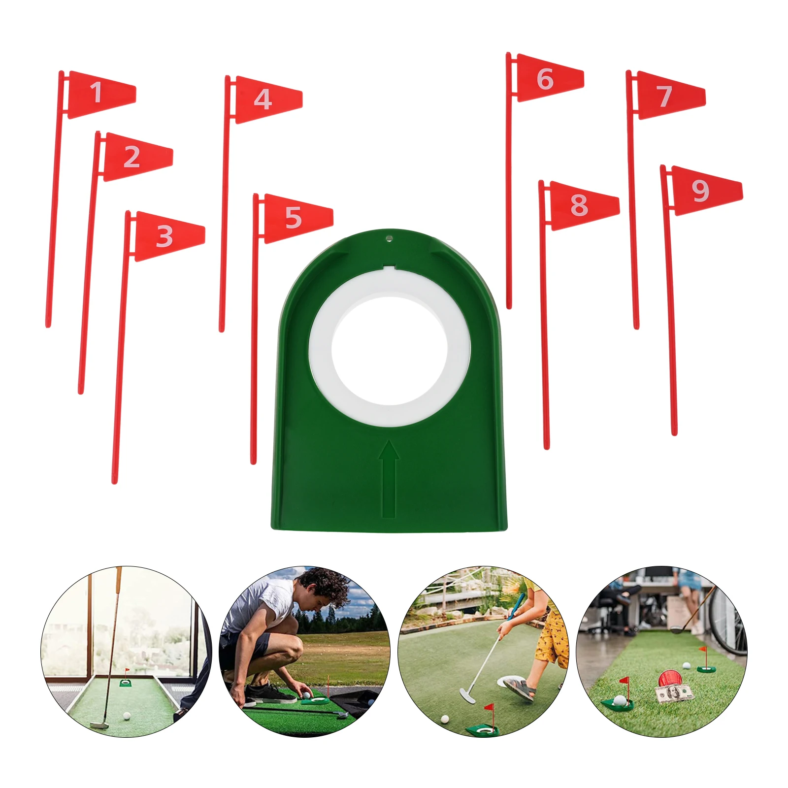 

9 Pcs Golf Putting Cup with Flag Red Flag Plastic 18x13.5cm Golf Putting Set Training Putter Practice Aids Tool Golf Accessories