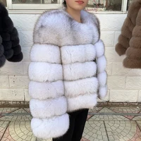 QUEENTINA Fox Fur Coat Real Winter Women'S Fashion Brown 2025 Leather And Skin Clothing Natural New In Coats & Jackets Outerwear - Image 3