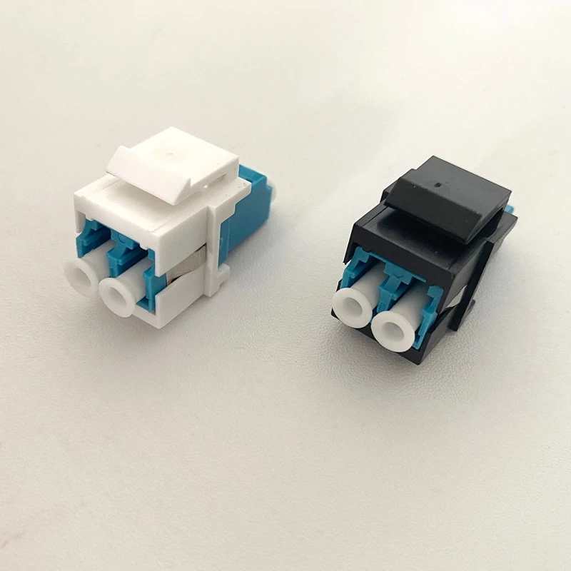 10Pcs /lot Fiber keystone jacks Snap Fitting Duplex LC UPC APC Connectors Fiber Optic Keystone jacks Adapter