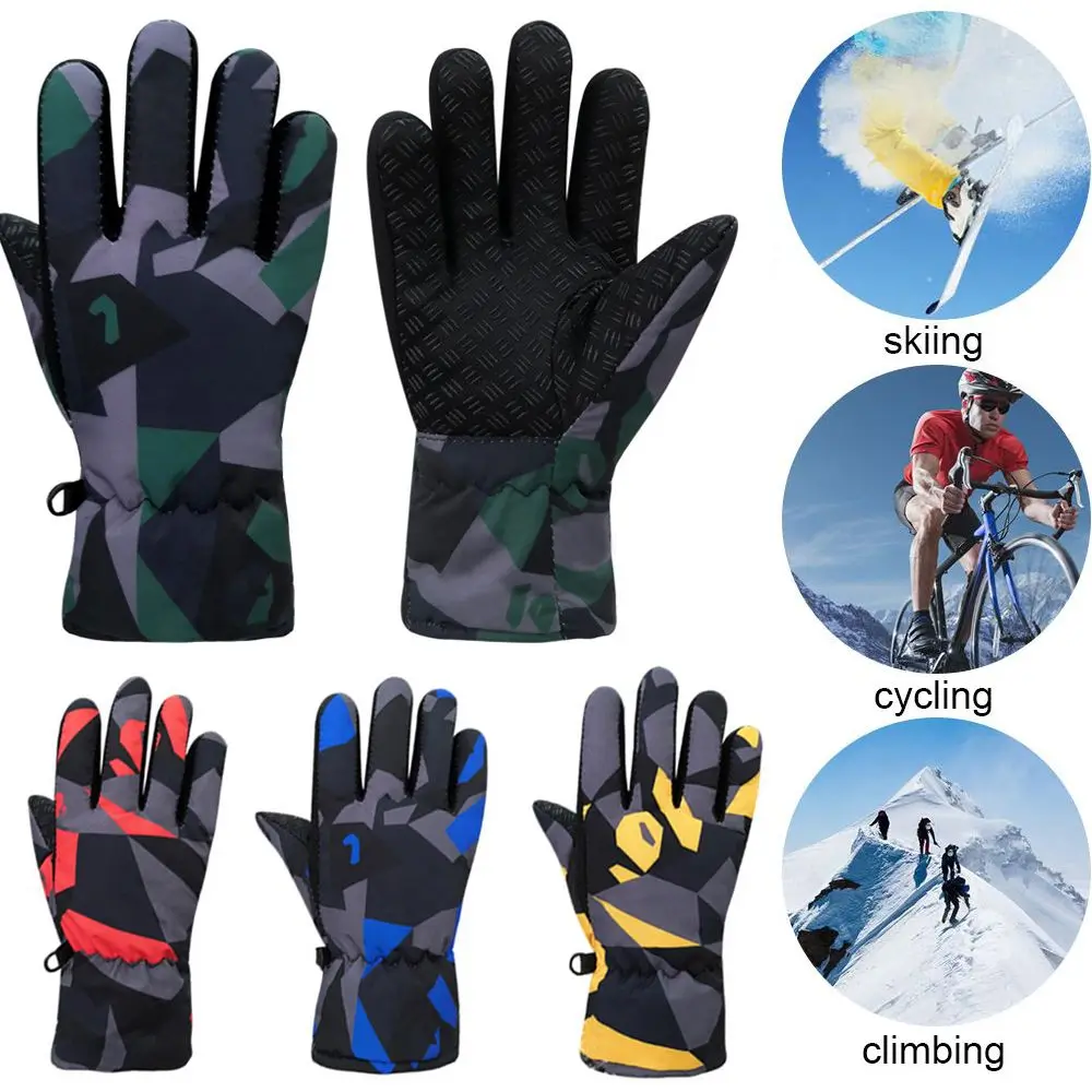 

Mountaineering Non-slip Thicken Warm Winter Must Windproof Waterproof Long-sleeved Mitten Snow Snowboard Ski Gloves