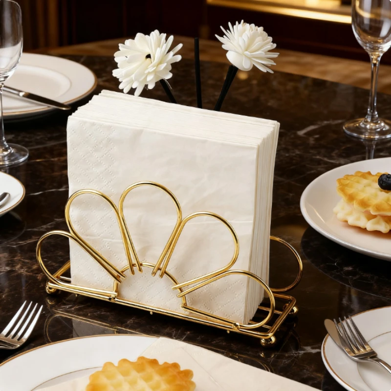 Iron Floral Napkin Holder for Hotel Cafe Tabletop Decor