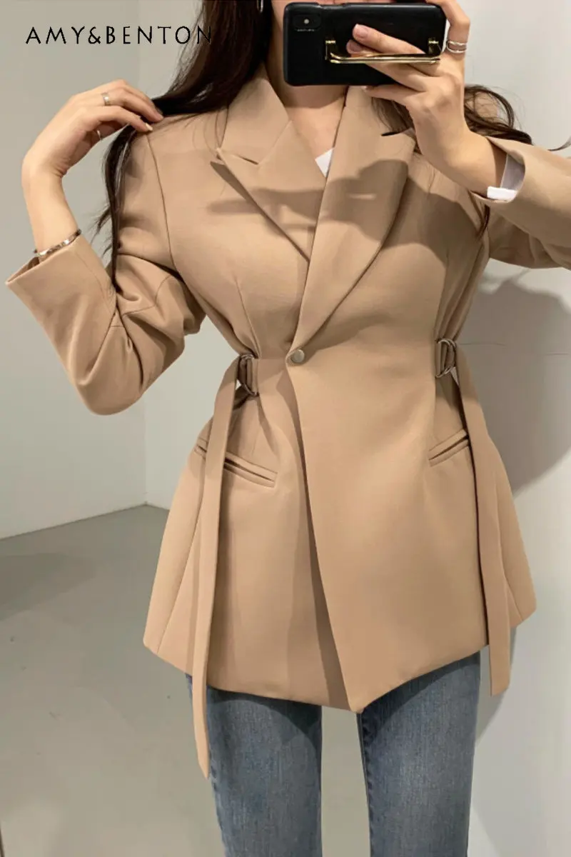 suit-jacket-for-women-new-spring-and-autumn-korean-style-lace-up-suit-design-sense-niche-elegant-long-sleeve-blazer-coat