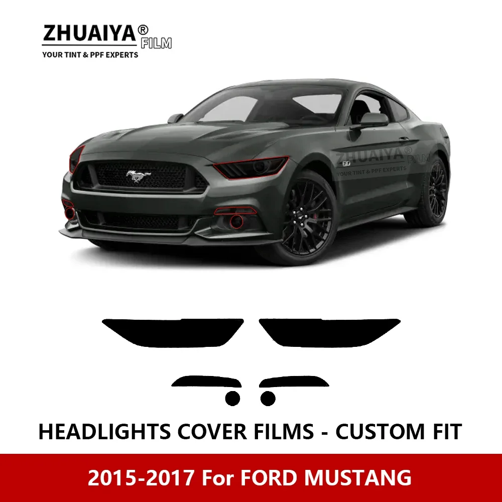 

For FORD MUSTANG 2015-2017 Car Exterior Headlight Anti-scratch PPF precut Protective film Repair film Car stickers Accessories