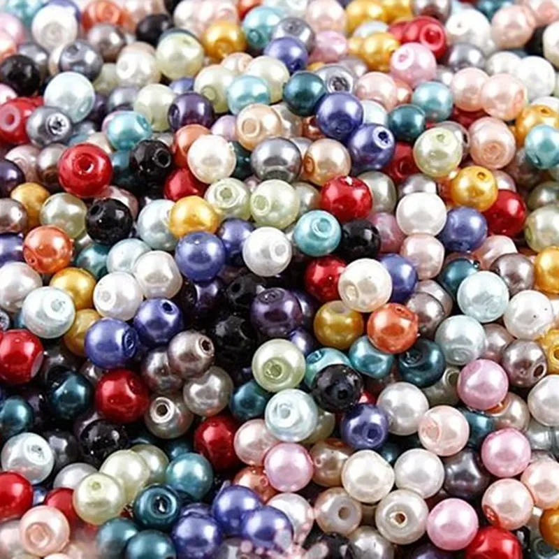 Sonderpreis Mix Farben Glas Perle Lose Imitation Runde Perlen DIY 4/6/8/10/12/14mm Halskette Armband Ohrringe Schmuck Machen – Detail 8