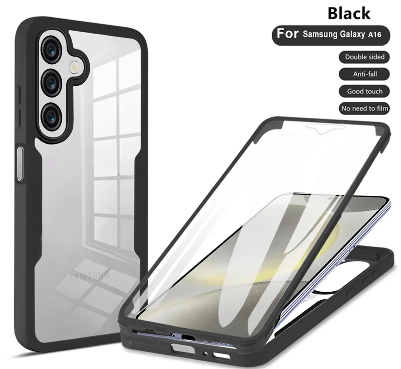 360 Full Protection Clear Screen Case with Silicone Bumper and TPU+PC Back Cover
