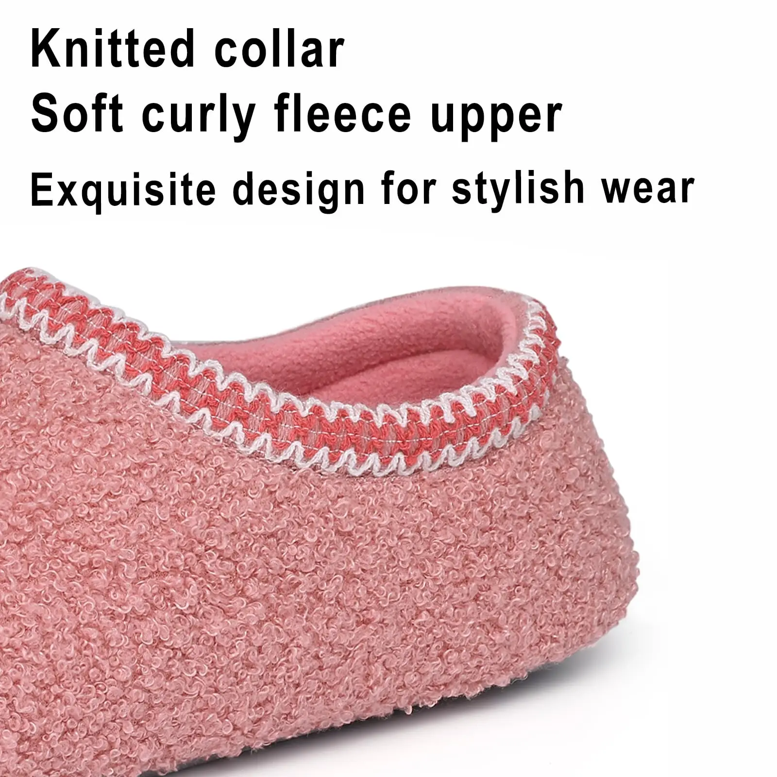 Goosecret Women House Memory Foam Slippers Winter Indoor Flat Cotton Shoes Teddy Fleece Bedroom Sock Shoes with Soft Rubber Sole 3