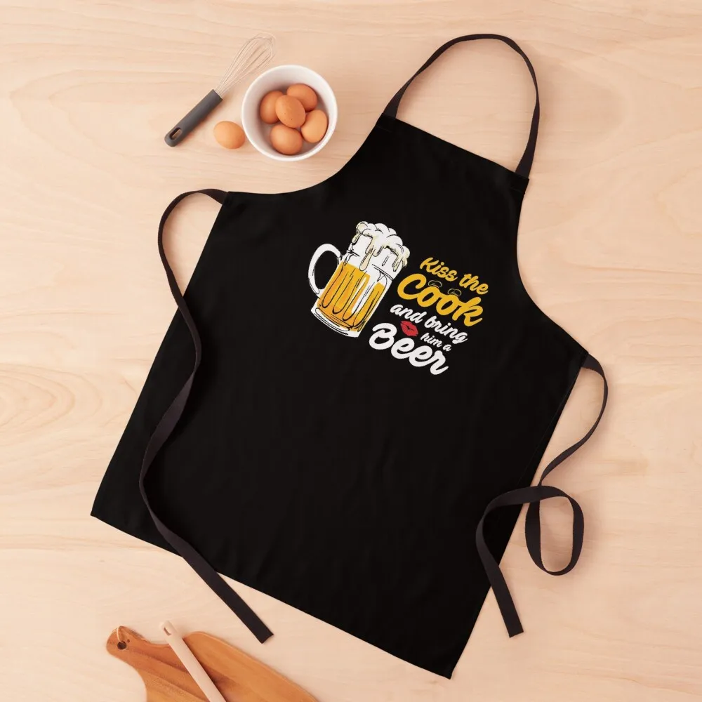 

Kiss The Cook and Bring Him a Beer Adult Apron Waiter Uniforms Apron Women