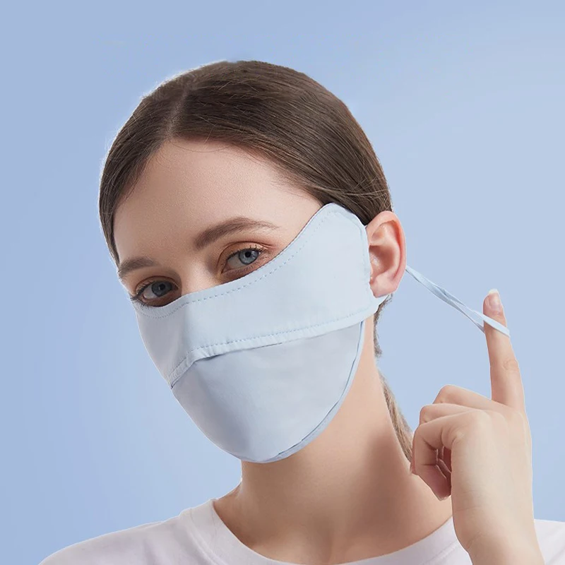 Enhanced UV Protection Ice Silk Summer Mask with Eye and Sunshade Coverage