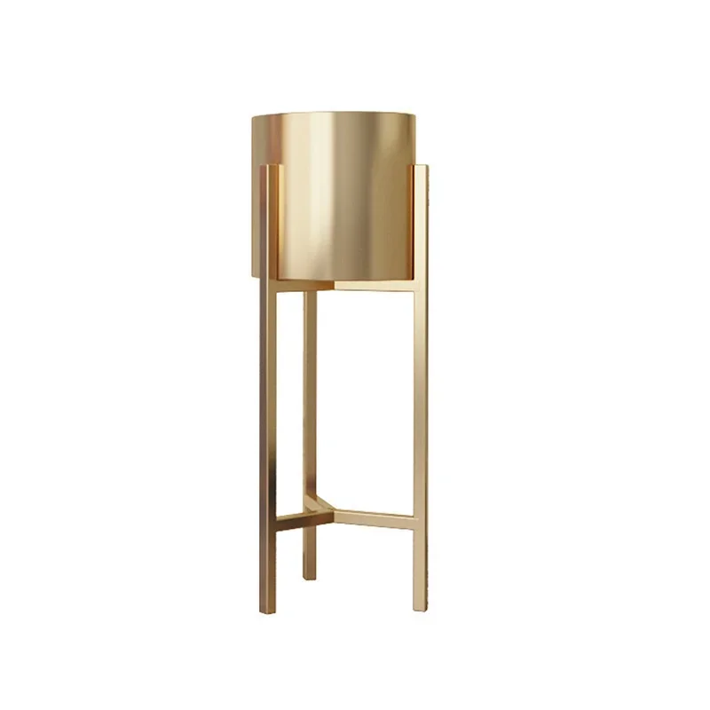 Nordic Minimalist Plant Shelves Golden Floor Flower Pots Indoor Metal Rack Combination With Stand For Flowers Three Colors