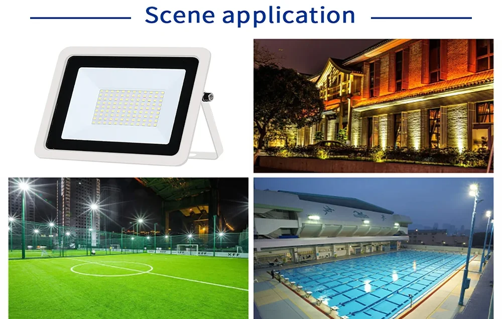 Description Picture 6 of item50W 100W Led Flood Light IP68 Waterproof AC220V 240V Outdoor Floodlight Spotlight LED Reflector Street Lamp Wall Flood Lights