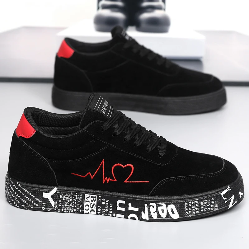 Breathable Mid-Top Sneakers , Heart & Music Graphic Design, Casual Streetwear Shoes for Couples, Valentine's Day & Birthday Gift 6