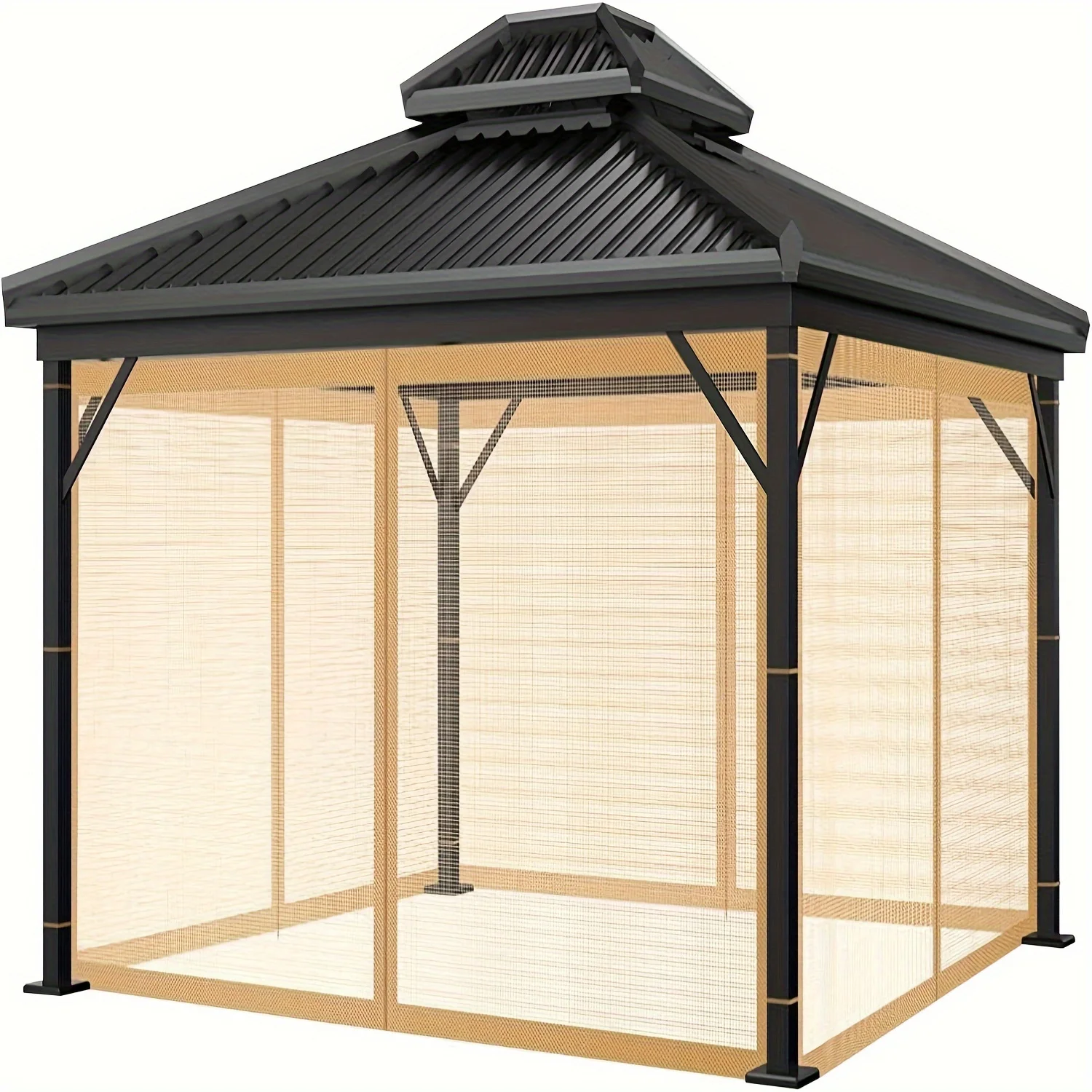 

Outdoor Intubated Canopy Gazebo Mosquito Netting Universal Canopy NetReplacement 141.73inch*141.73inch