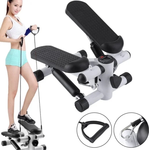 

Gym Exercise Step Aerobic Fitness Yoga Stair Elliptical Mini Twist Stepper Nordic Walking Machine With Resistance Bands