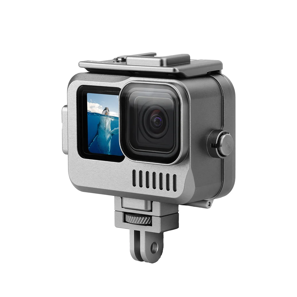 

New Waterproof Housings for Gopro Hero 9 10 11 Cage Vertical Aluminum Alloy Case 40m IPX8 Underwater Imported 9H Tempered Glass