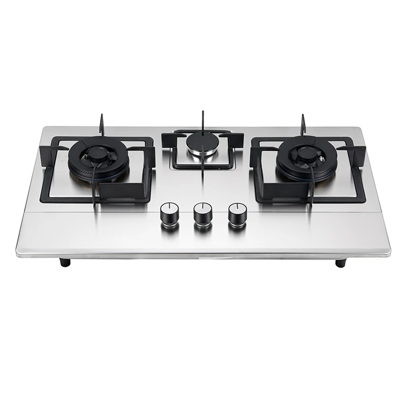 Modern Design Stainless Steel Embedded Gas Stove Lpg Household 3 Burners Kitchen Cooktops Gas Hob 3