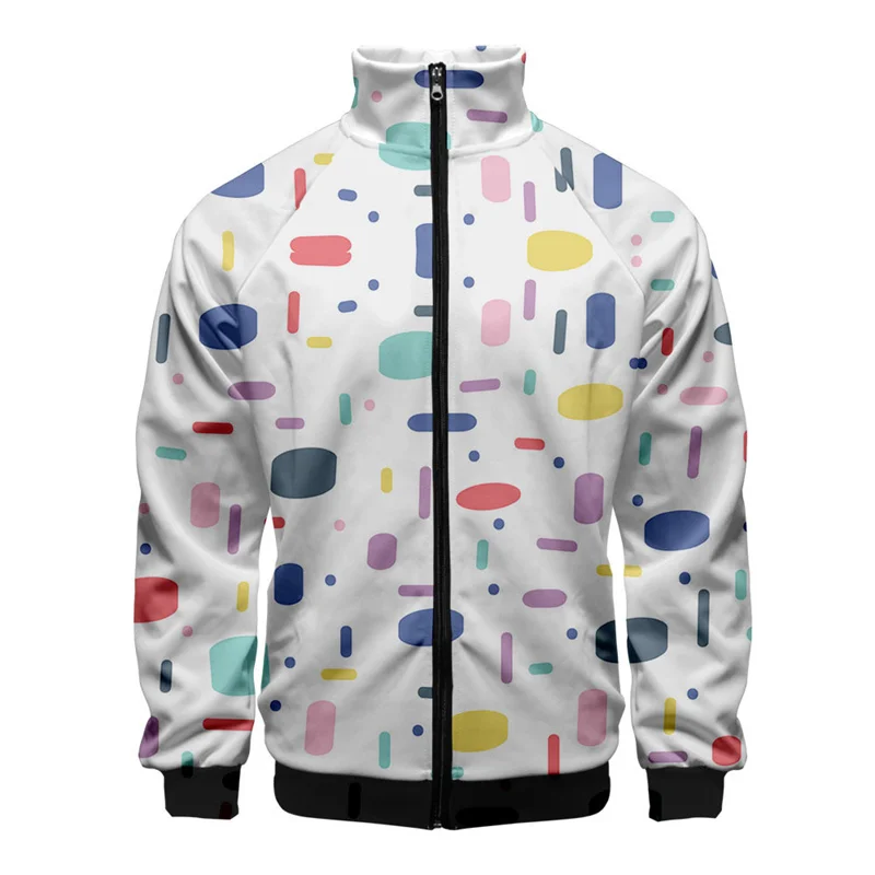 thumbnail image 1 of Chaqueta con estampado geométrico 3D para hombre, abrigo deportivo callejero de gran tamaño, estilo Harajuku, para primavera y otoño, chaquetas con cremallera, ropa para hombre, 1 of 5