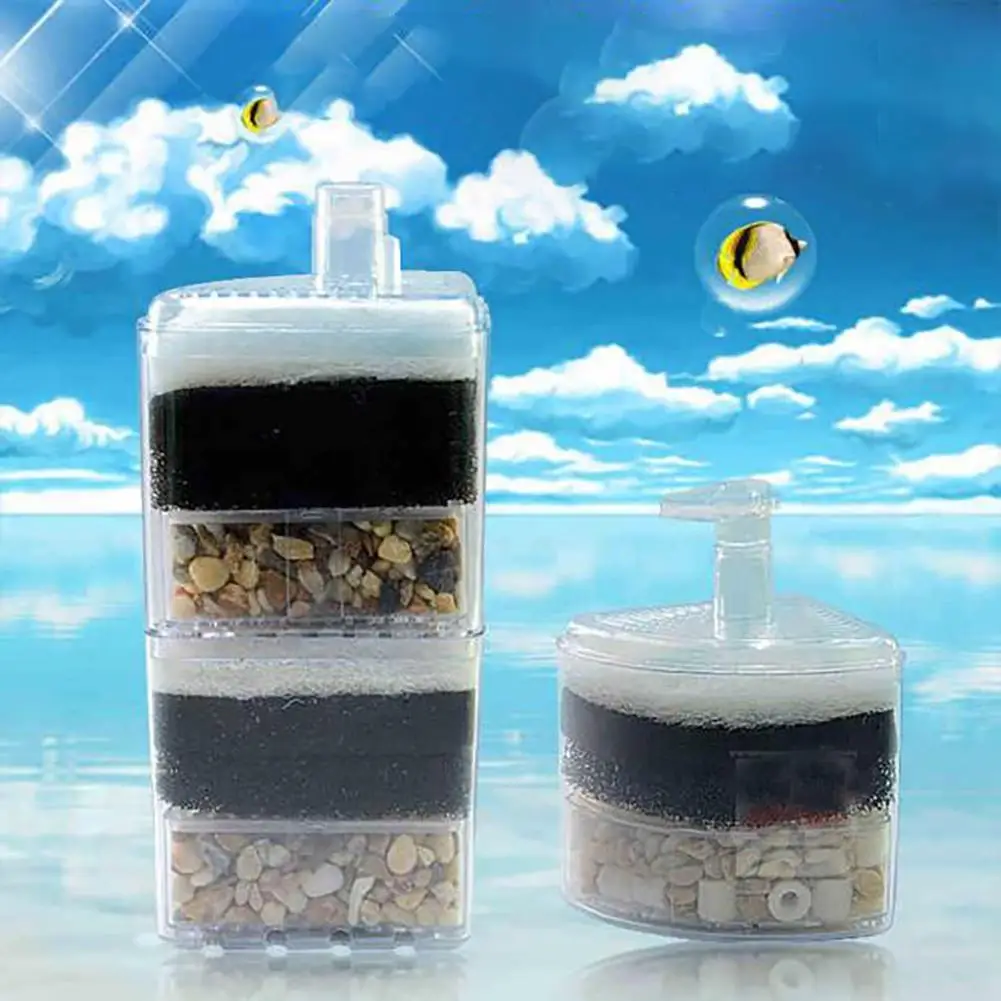 New Aquarium Filter Efficient Aquarium Internal Corner Fish Tank Filter Pneumatic Filtration Air Pump Accessories Filte