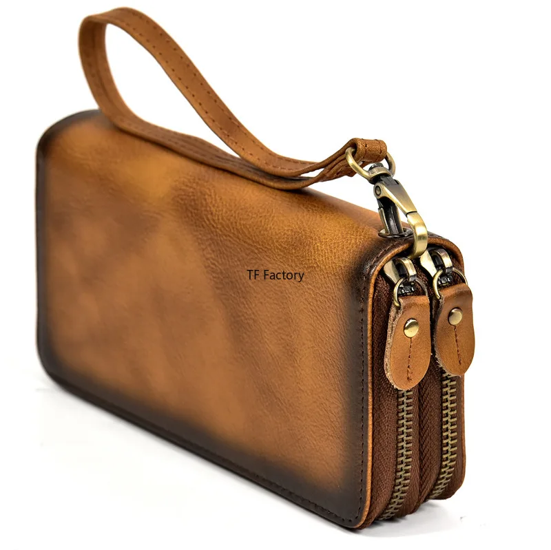 Premium Leather Long Wallet with Money Clip