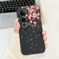 Luxury Fashion Floral Cat Shockproof Silicone Bumper Back Cover for Vivo V50 Lite 5G (TYhei1622)
