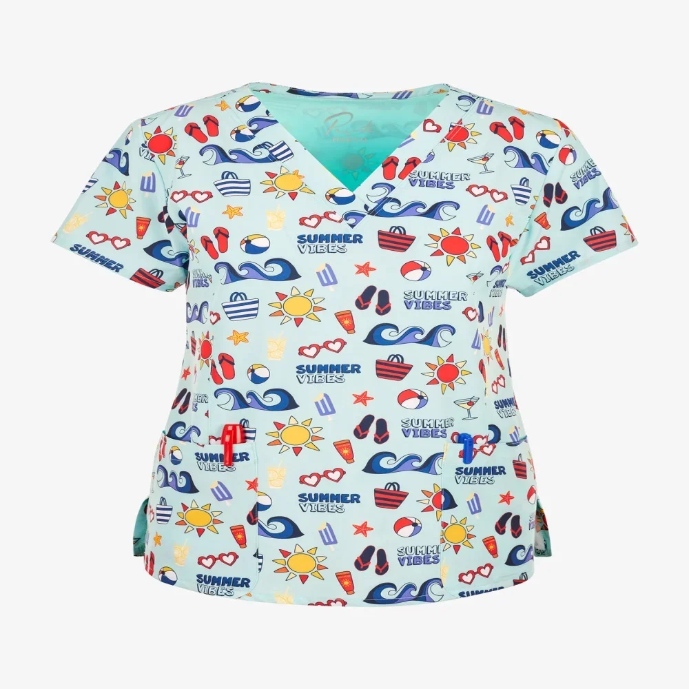 

2024 Summer Short Sleeves T-shirts for Women Fashion V-neck Y2k Large Pocket Design Female Tops New Casual Clothes Free Shipping