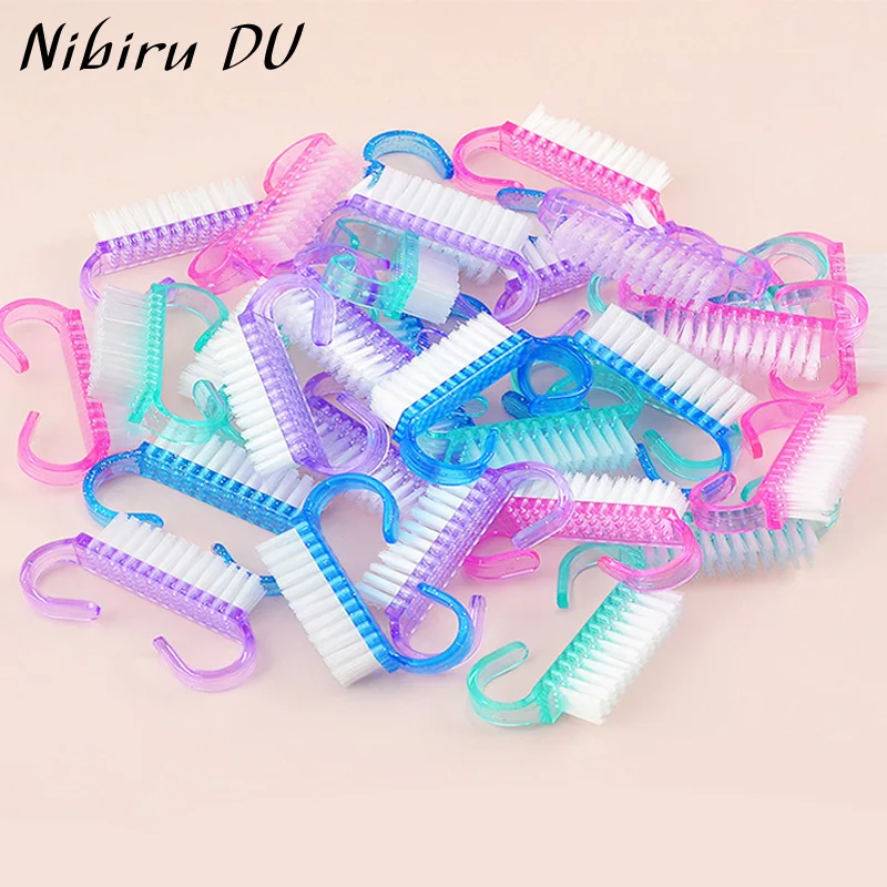 50/20pcs Cleaning Nail Brushes Plastic Soft Remove Dust Finger Care UV Gel Manicure Pedicure Tool Makeup Brushes